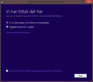 Uppgradera till Windows 8